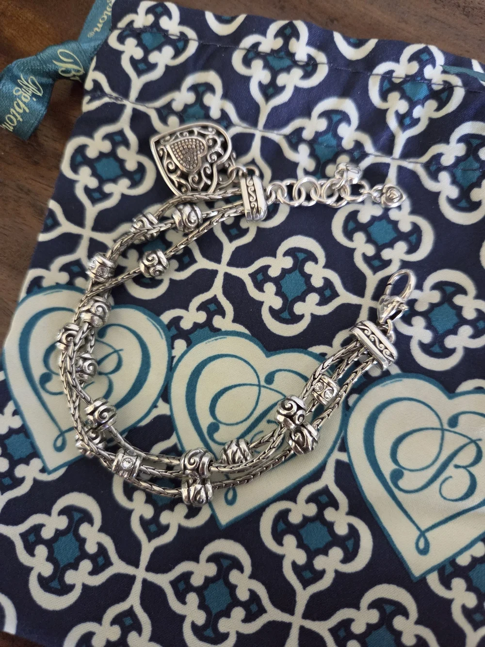 Brighton Silver Multi-Strand Decorative Charm Bracelet - Picture 1 of 4